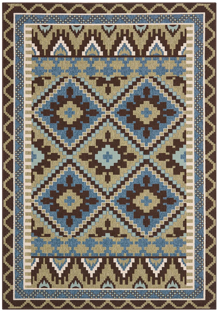 Safavieh Veranda Ver096-0642 Green / Chocolate Southwestern Area Rug