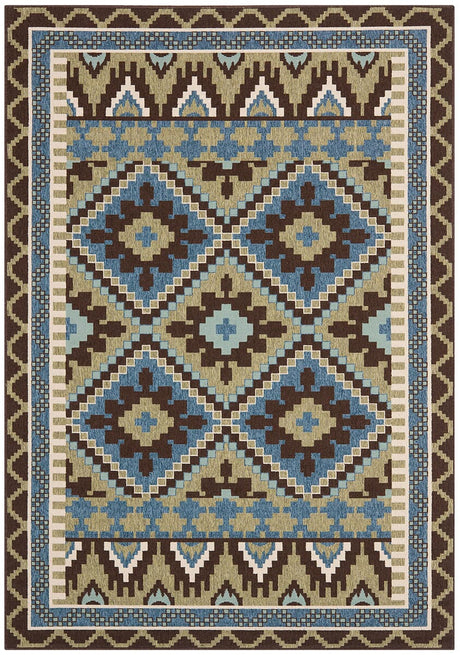 Safavieh Veranda Ver096-0642 Green / Chocolate Rugs.