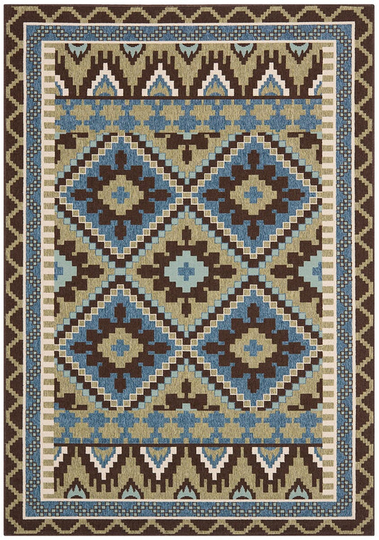 Safavieh Veranda Ver096-0642 Green / Chocolate Southwestern Area Rug