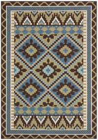 Safavieh Veranda Ver096-0642 Green / Chocolate Southwestern Area Rug