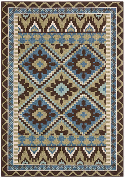 Safavieh Veranda Ver096-0642 Green / Chocolate Southwestern Area Rug