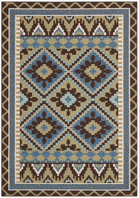 Safavieh Veranda Ver096-0642 Green / Chocolate Rugs.