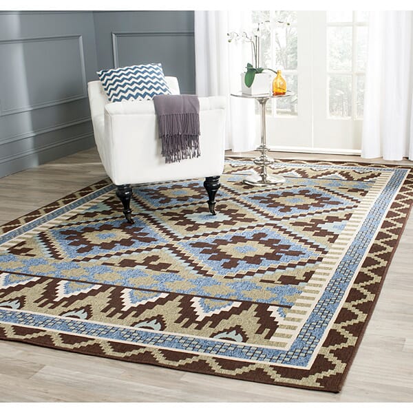 Safavieh Veranda Ver096-0642 Green / Chocolate Rugs.