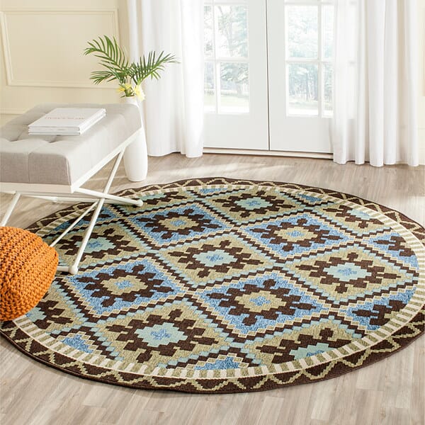 Safavieh Veranda Ver096-0642 Green / Chocolate Southwestern Area Rug