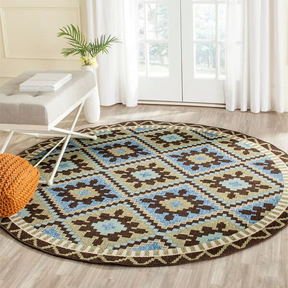 Safavieh Veranda Ver096-0642 Green / Chocolate Southwestern Area Rug