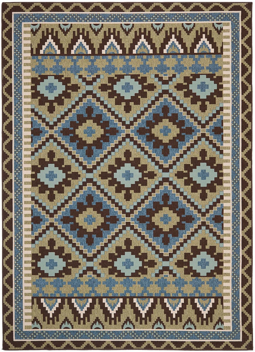 Safavieh Veranda Ver096-0642 Green / Chocolate Southwestern Area Rug