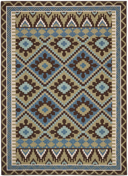 Safavieh Veranda Ver096-0642 Green / Chocolate Southwestern Area Rug