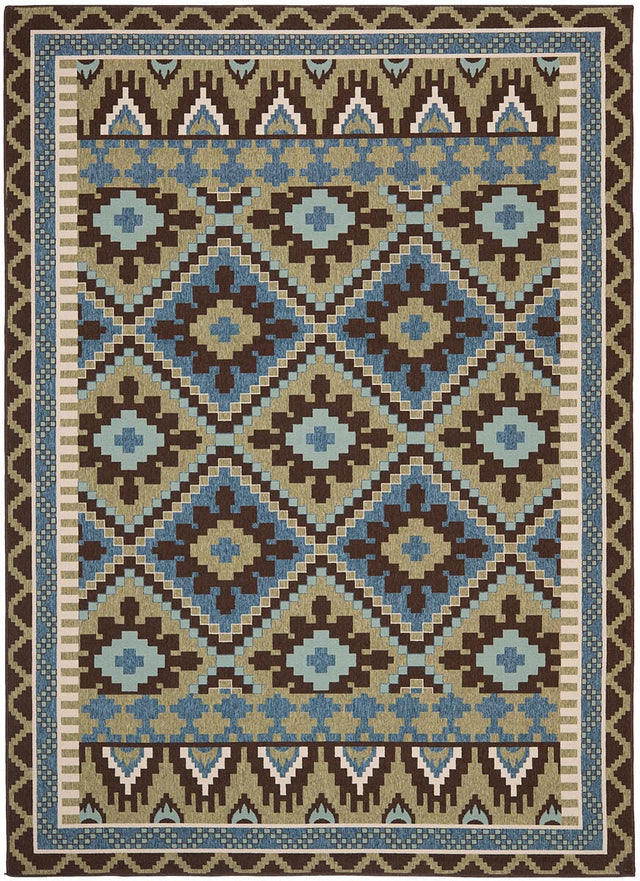 Safavieh Veranda Ver096-0642 Green / Chocolate Rugs.