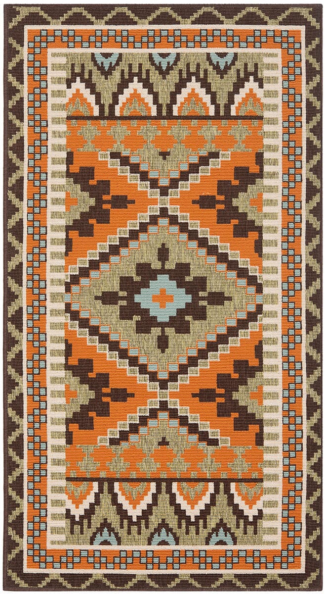 Safavieh Veranda Ver096-0742 Green / Terracotta Rugs.