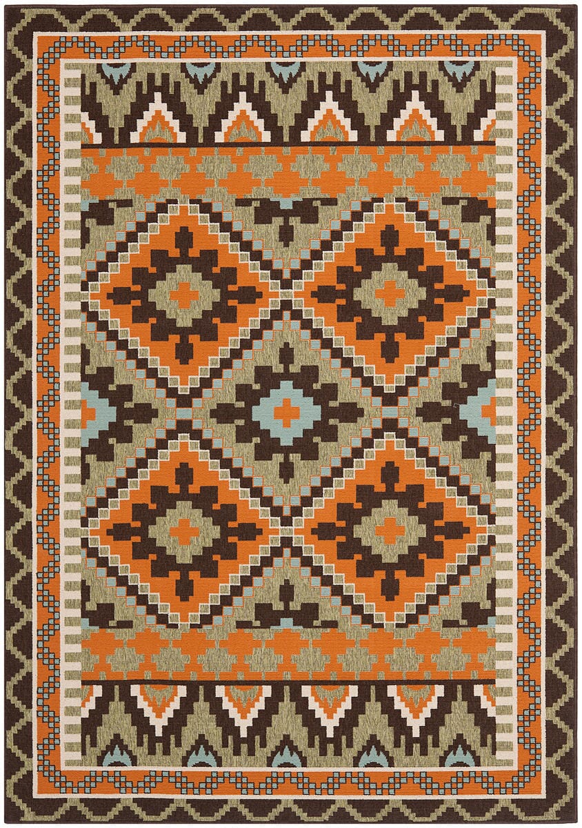 Safavieh Veranda Ver096-0742 Green / Terracotta Southwestern Area Rug