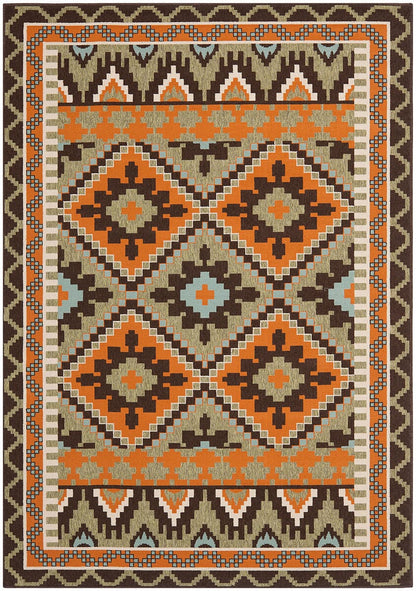 Safavieh Veranda Ver096-0742 Green / Terracotta Southwestern Area Rug