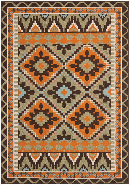 Safavieh Veranda Ver096-0742 Green / Terracotta Southwestern Area Rug