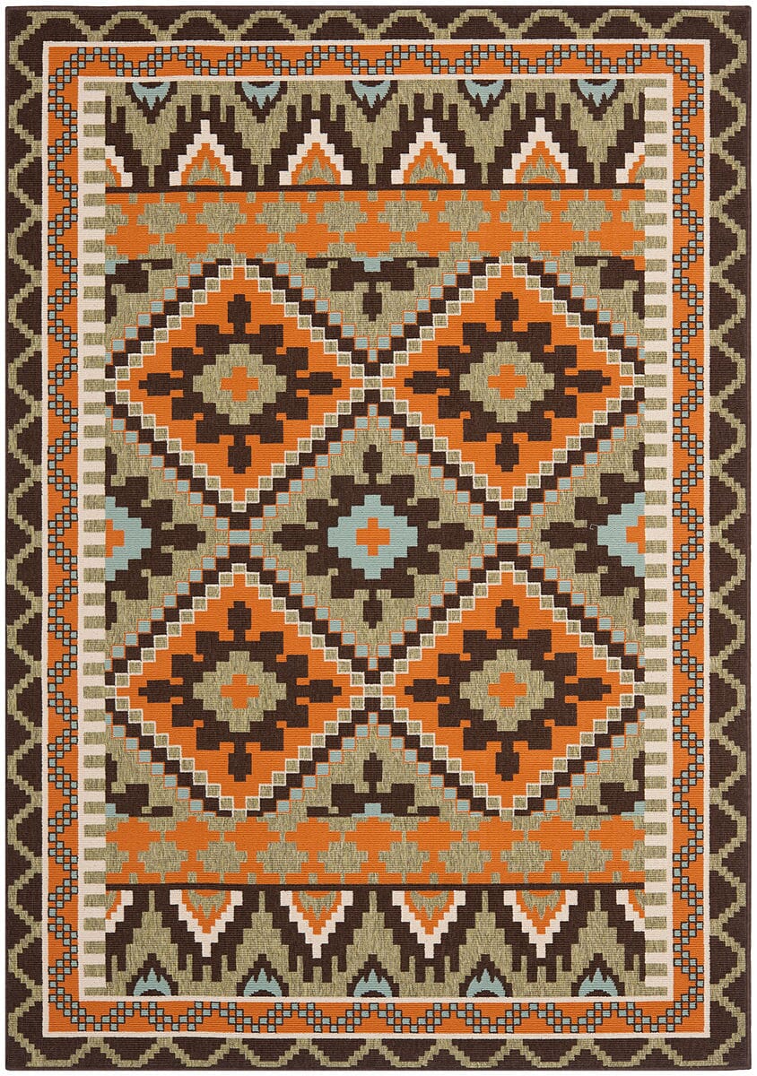 Safavieh Veranda Ver096-0742 Green / Terracotta Southwestern Area Rug