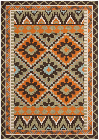 Safavieh Veranda Ver096-0742 Green / Terracotta Southwestern Area Rug