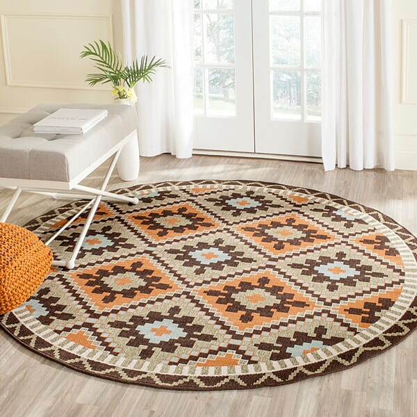 Safavieh Veranda Ver096-0742 Green / Terracotta Southwestern Area Rug