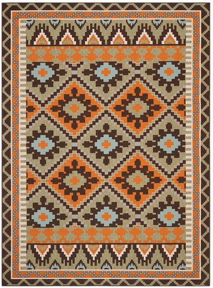 Safavieh Veranda Ver096-0742 Green / Terracotta Southwestern Area Rug