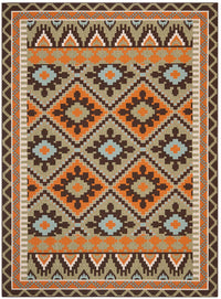 Safavieh Veranda Ver096-0742 Green / Terracotta Southwestern Area Rug