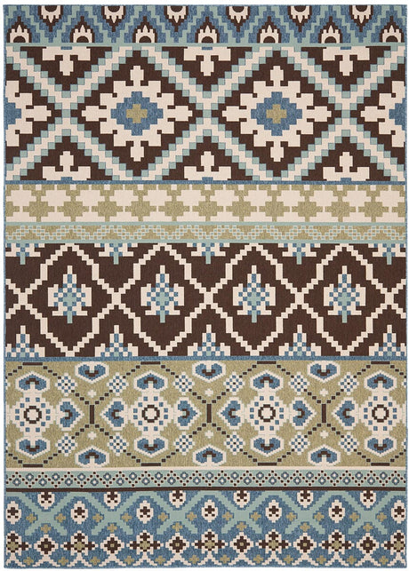 Safavieh Veranda Ver097-0624 Chocolate / Blue Rugs.