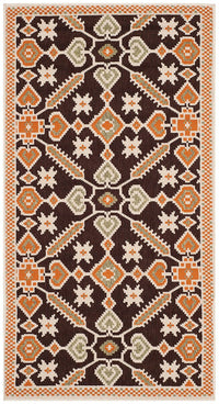 Safavieh Veranda Ver098-0725 Chocolate / Terracotta Damask Area Rug