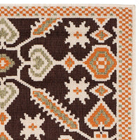 Safavieh Veranda Ver098-0725 Chocolate / Terracotta Damask Area Rug