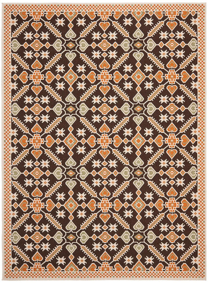 Safavieh Veranda Ver098-0725 Chocolate / Terracotta Damask Area Rug