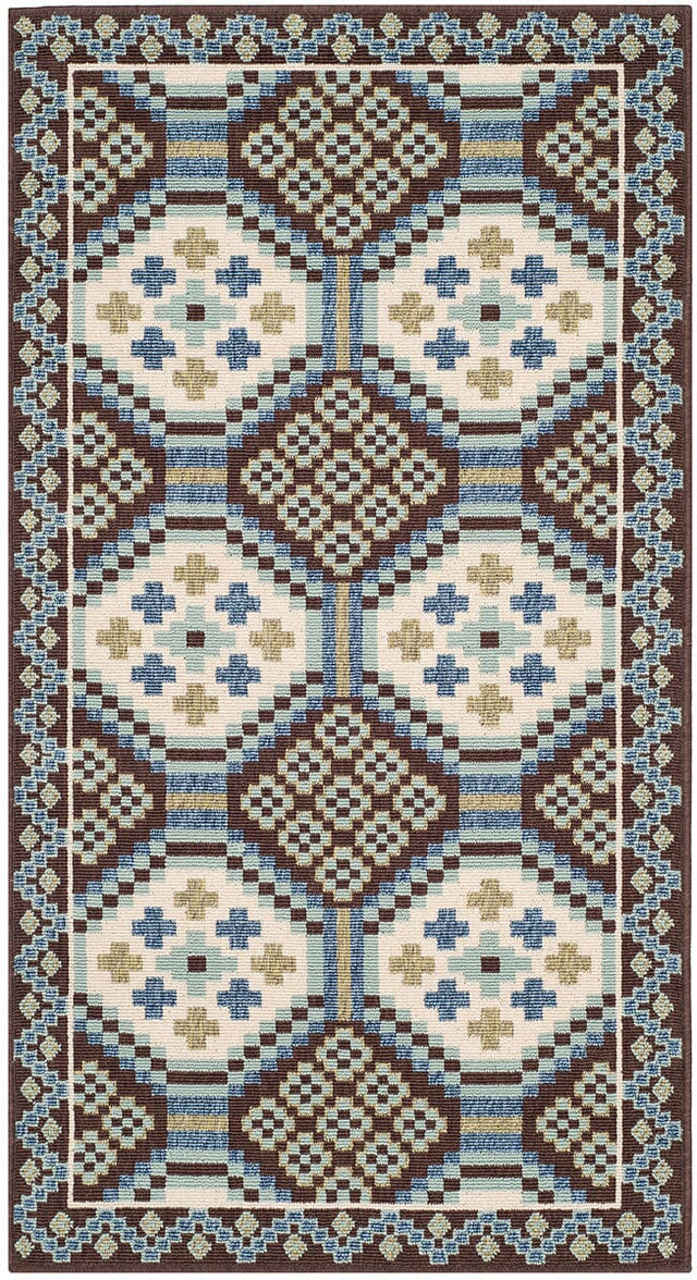 Safavieh Veranda Ver100-0652 Blue / Chocolate Rugs.