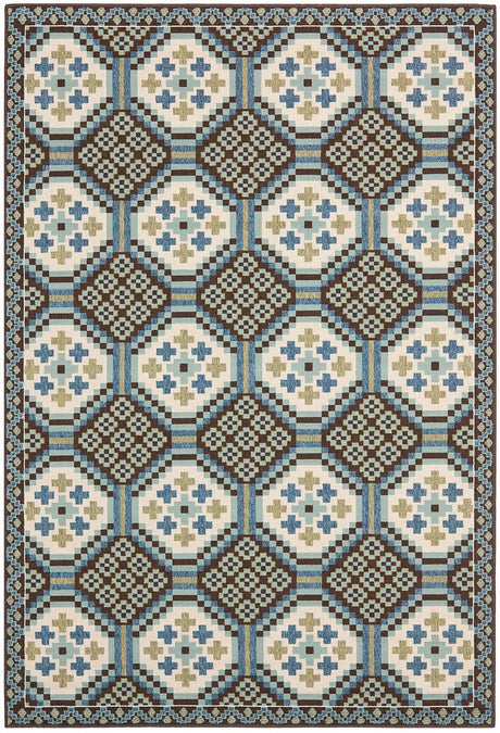 Safavieh Veranda Ver100-0652 Blue / Chocolate Rugs.