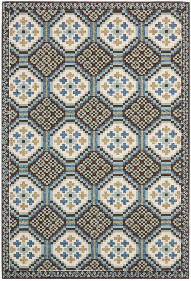 Safavieh Veranda Ver100-0652 Blue / Chocolate Rugs.