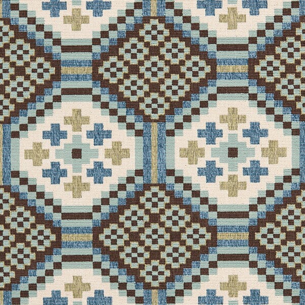 Safavieh Veranda Ver100-0652 Blue / Chocolate Damask Area Rug