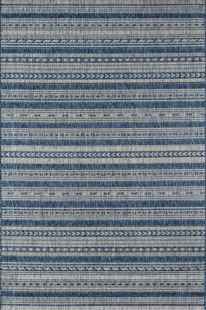 Momeni Novogratz Villa Vi-04 Blue Striped Area Rug