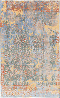 Chandra Vingel Vin36803 Blue / Brown / Gold / Grey Vintage / Distressed Area Rug