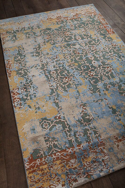 Chandra Vingel Vin36803 Blue / Brown / Gold / Grey Vintage / Distressed Area Rug