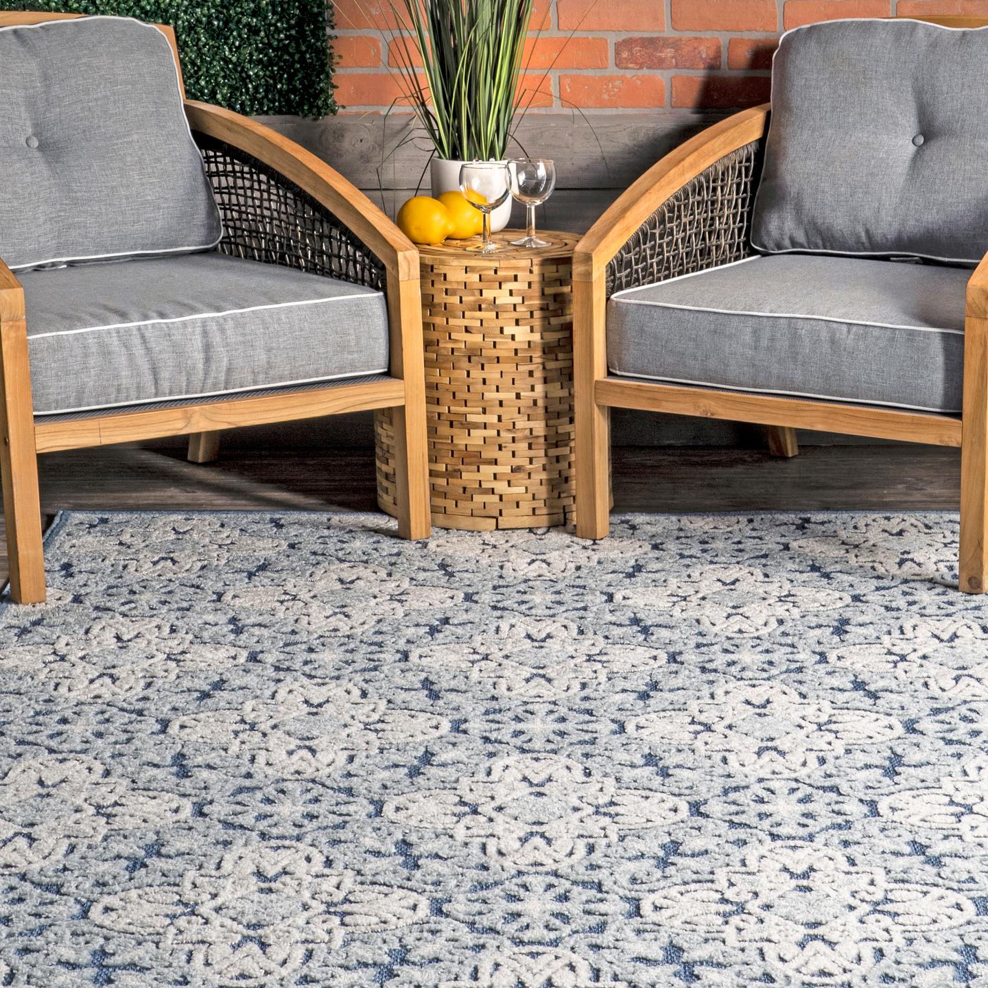 Nuloom Macie Snowflake Nma1558B Blue Area Rug