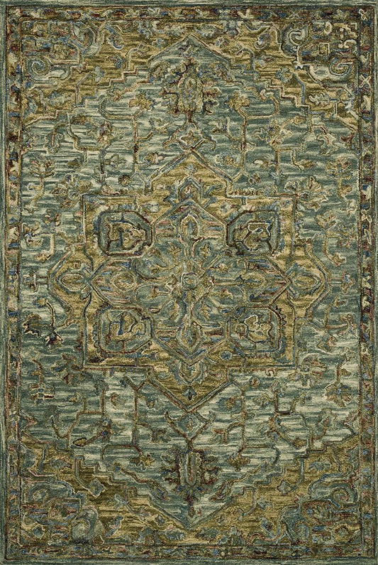 Loloi Victoria Vk-20 Dark Green / Tobacco Area Rug