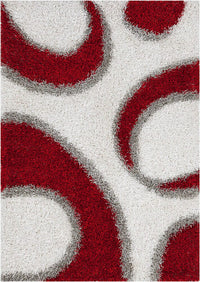 Chandra Vivid Viv-25506 Red / White / Grey Geometric Area Rug