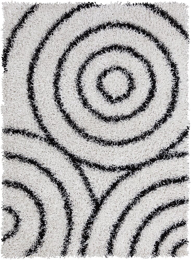 Chandra Vivid Viv-25511 White / Black Geometric Area Rug