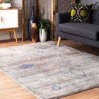 Nuloom Vintage Collage Omer Nvi3087A Gray Area Rug