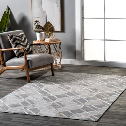 Nuloom Larissa Leather Blend Nla3606A Gray Area Rug