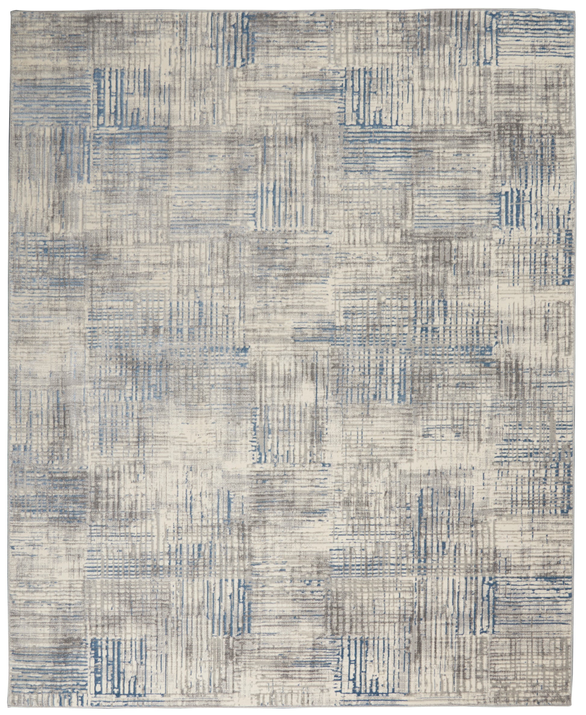 Nourison Solace Sla03 Ivory/Grey/Blue Area Rug