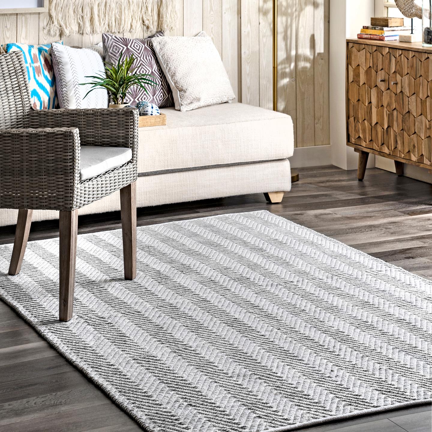 Nuloom Nala Herringbone Nna3601A Light Gray Area Rug