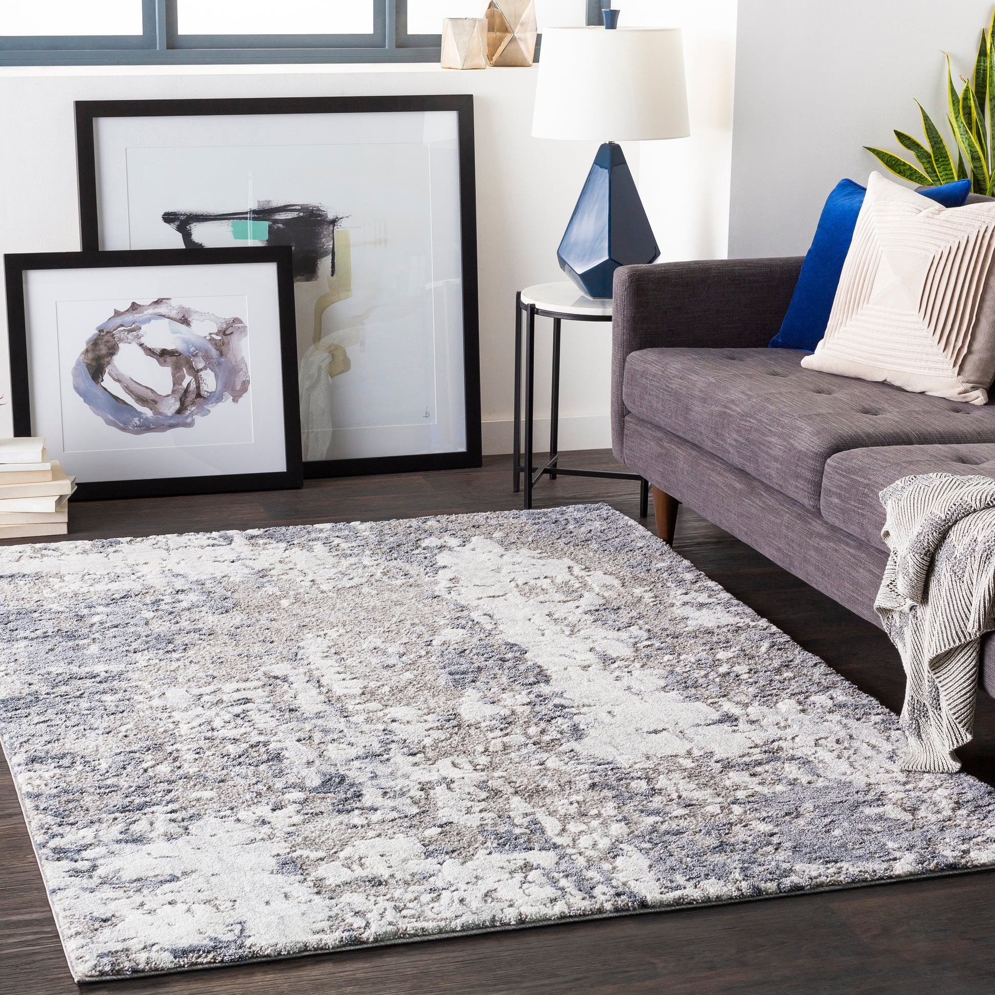 Surya Venice Vne-2304 Pale Blue, Denim, Light Gray, Medium Gray Area Rug