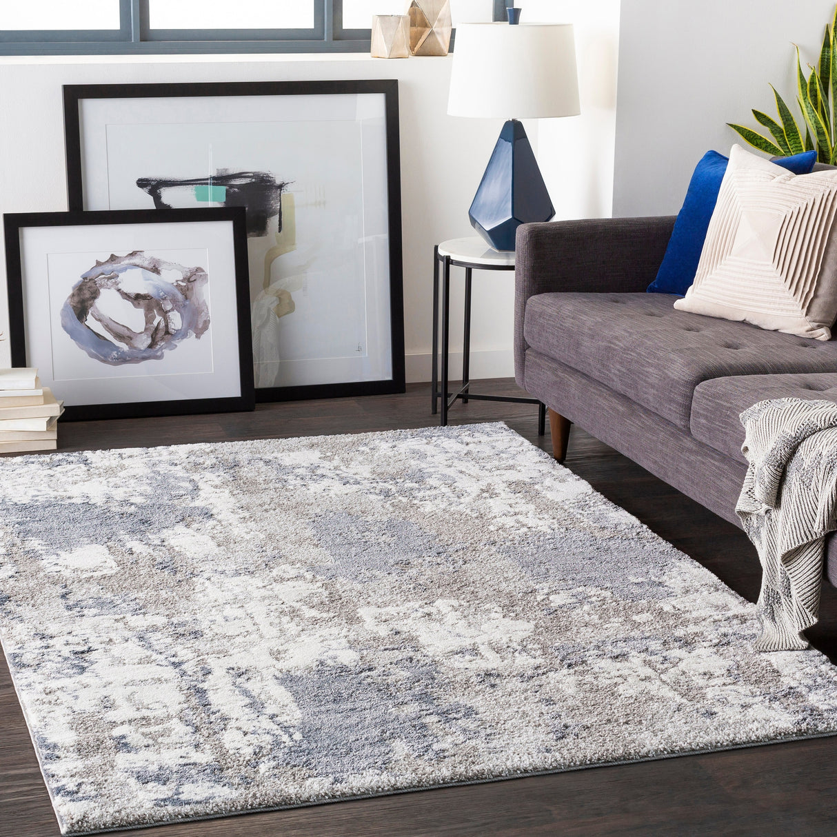 Surya Venice Vne-2306 Denim, Pale Blue, Light Gray, Medium Gray Rugs.
