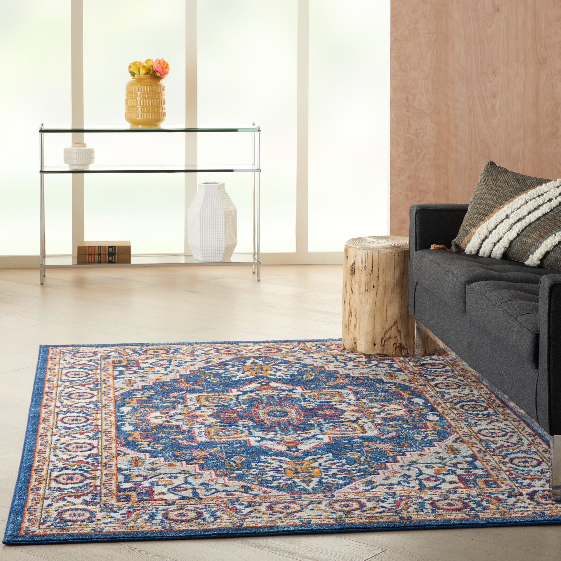 Nourison Passion Psn33 Blue/Multicolor Area Rug