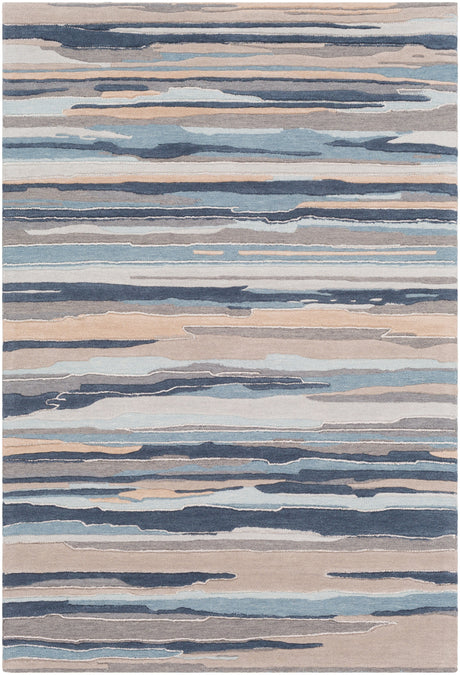 Surya Vernier Vrn-1010 Dark Blue, Gray Rug.