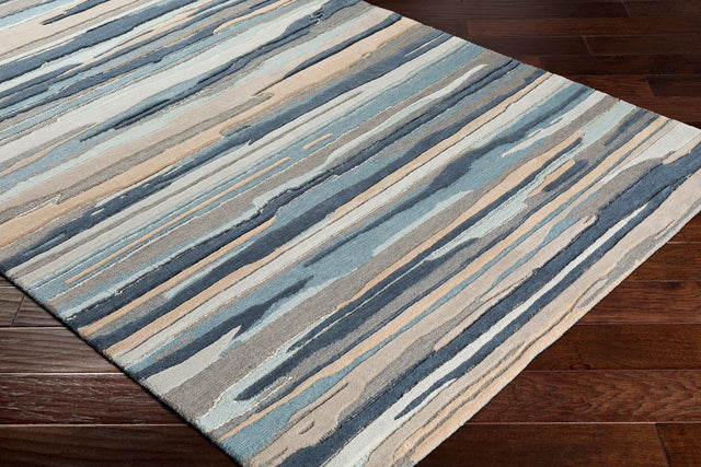 Surya Vernier Vrn-1010 Dark Blue, Gray Rug.