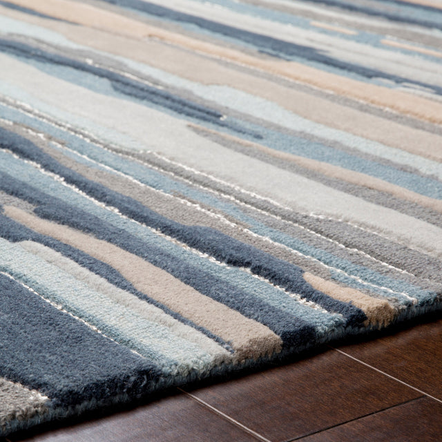 Surya Vernier Vrn-1010 Dark Blue, Gray Rug.