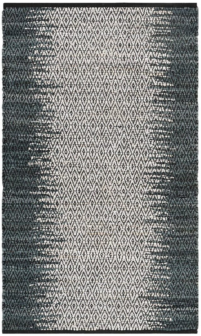 Safavieh Vintage Leather Vtl101A Grey / Cream Striped Area Rug