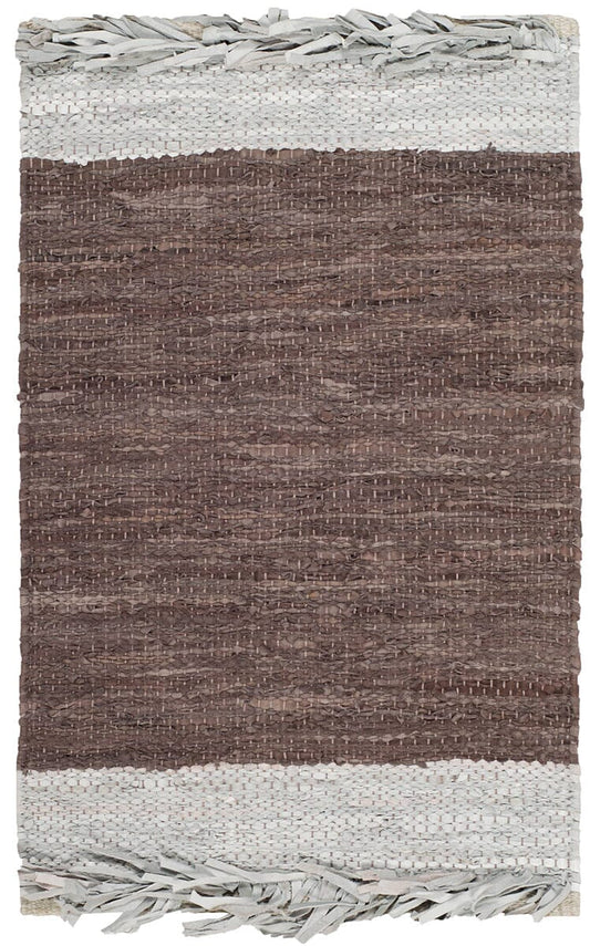 Safavieh Vintage Leather Vtl310B Light Grey / Dark Brown Area Rug