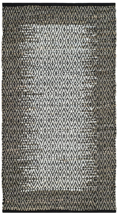 Safavieh Vintage Leather Vtl387A Light Grey / Grey Bordered Area Rug