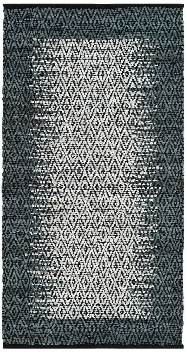 Safavieh Vintage Leather Vtl387B Light Grey / Charcoal Bordered Area Rug